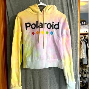 Tie dye Polaroid Cropped Hoodie